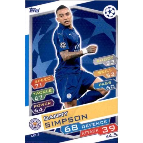 Danny Simpson Leicester City LEI3 Match Attax Champions 2016-17