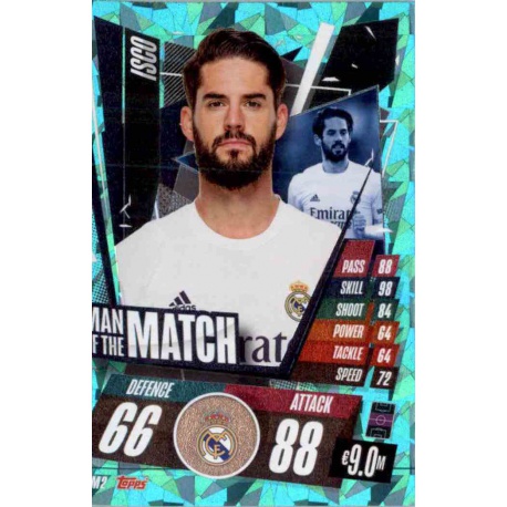 Isco Man Of The Match Real Madrid MM2 Match Attax Champions International 2020-21