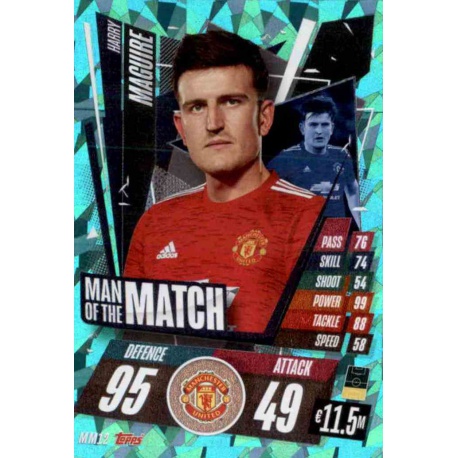 Harry Maguire Man Of The Match Manchester United MM12 Match Attax Champions International 2020-21