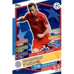 Christian Fuchs Away Goal LEI4 Match Attax Champions 2016-17