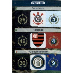Corinthians, Flamengo, Inter Milan FIFA 365 4 FIFA 365 Adrenalyn XL 2015-16