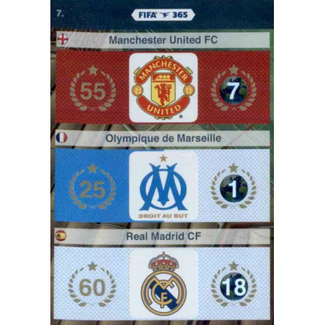 Manchester United, Olympique de Marseille, Real Madrid FIFA 365 7 FIFA 365 Adrenalyn XL 2015-16