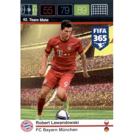 Robert Lewandowski Bayern München 42 FIFA 365 Adrenalyn XL 2015-16