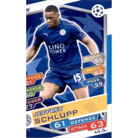 Jeffrey Schlupp Leicester City LEI11 Match Attax Champions 2016-17