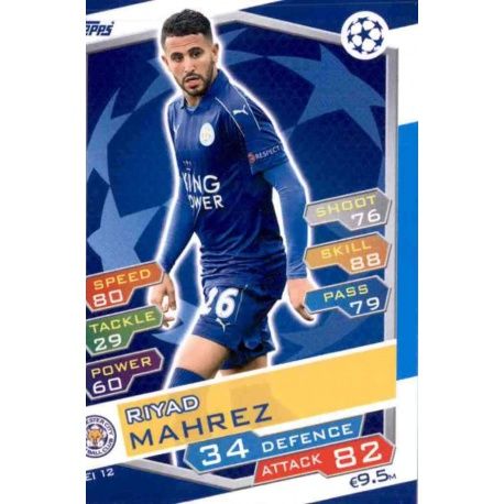 Riyad Mahrez Leicester City LEI12 Match Attax Champions 2016-17