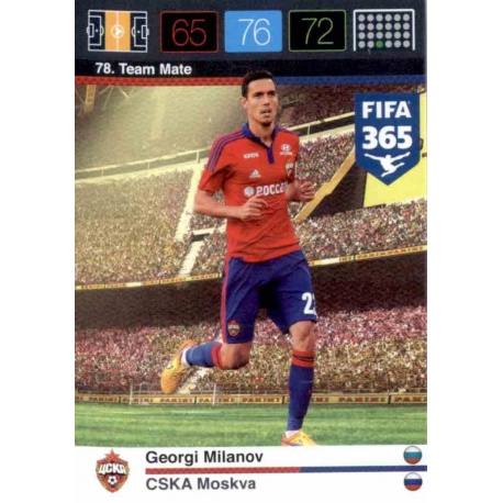 Georgi Milanov CSKA Moskva 78 FIFA 365 Adrenalyn XL 2015-16