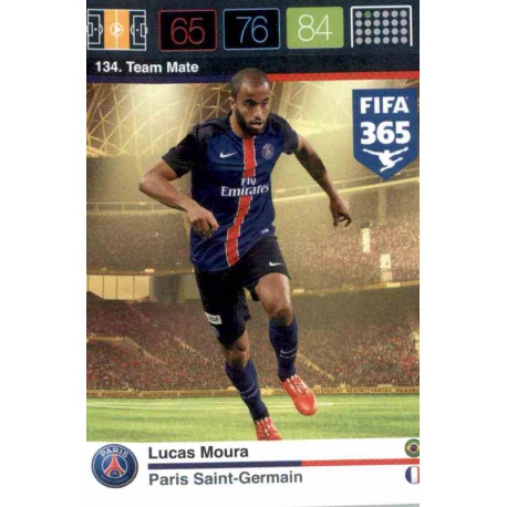 Lucas Moura Paris Saint-Germain 134 FIFA 365 Adrenalyn XL 2015-16