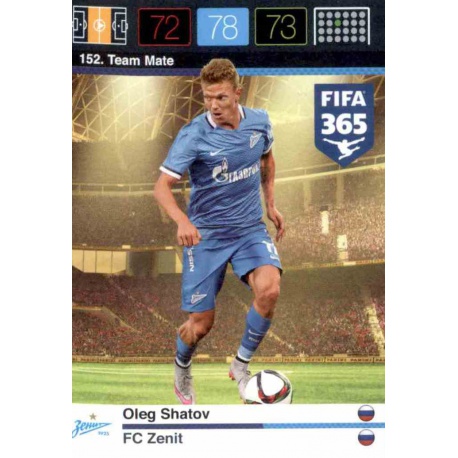 Oleg Shatov FC Zenit 152 FIFA 365 Adrenalyn XL 2015-16