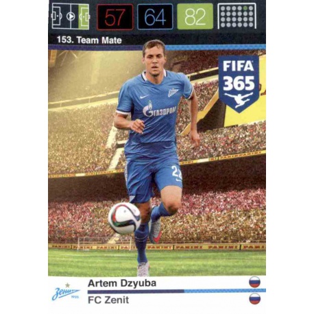 Artem Dzyba FC Zenit 153 FIFA 365 Adrenalyn XL 2015-16