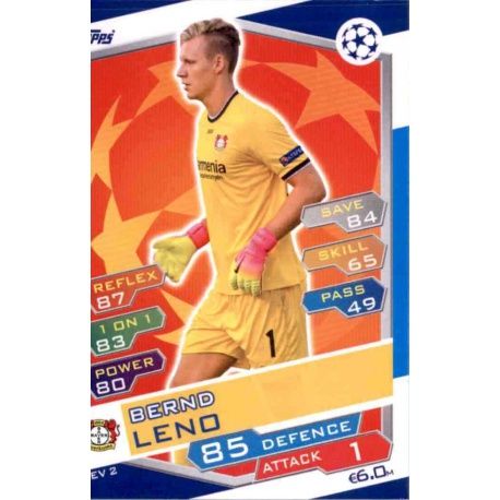 Bernd Leno Bayer 04 Leverkusen LEV2 Match Attax Champions 2016-17