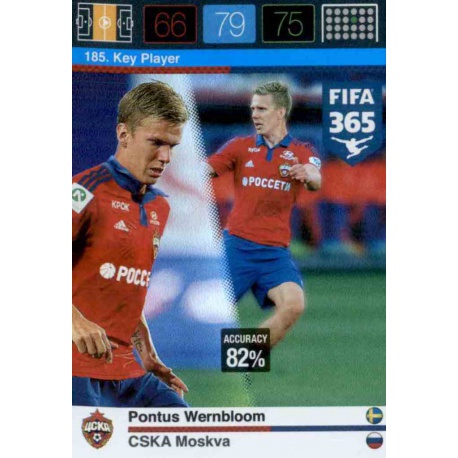 Pontus Wernbloom Key Player CSKA Moskva 185 FIFA 365 Adrenalyn XL 2015-16