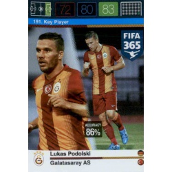 Lukas Podolski Key Player Galatasaray AS 191 FIFA 365 Adrenalyn XL 2015-16