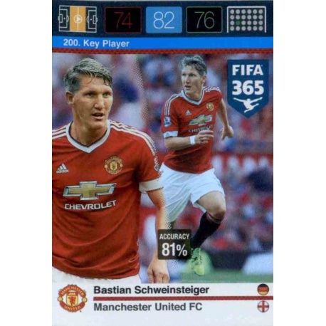 Bastian Schweinsteiger Key Player Manchester United 200 FIFA 365 Adrenalyn XL 2015-16