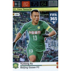 Yunlong Xu Fans Favourites Beijing Guoan 231 FIFA 365 Adrenalyn XL 2015-16
