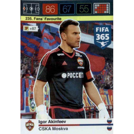 Igor Akinfeev Fans Favourites CSKA Moskva 235 FIFA 365 Adrenalyn XL 2015-16