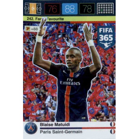 Blaise Matuidi Fans Favourites Paris Saint-Germain 242 FIFA 365 Adrenalyn XL 2015-16