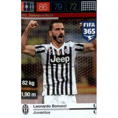 Leonardo Bonucci Defensive Rock Juventus 253 FIFA 365 Adrenalyn XL 2015-16