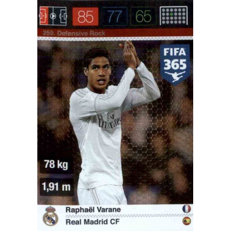 Raphaël Varane Defensive Rock Real Madrid 259 FIFA 365 Adrenalyn XL 2015-16