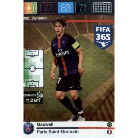 Maxwell Dynamo Paris Saint-Germain 268 FIFA 365 Adrenalyn XL 2015-16