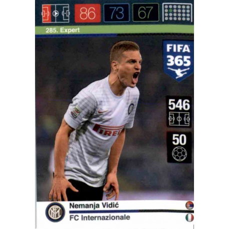 Nemanja Vidić Expert Inter Milan 285 FIFA 365 Adrenalyn XL 2015-16