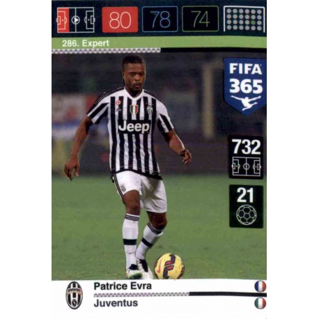 Patrice Evra Expert Juventus 286 FIFA 365 Adrenalyn XL 2015-16