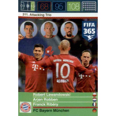 Robert Lewandowski - Arjen Robben - Franck Ribéry Attacking Trio Bayern München 311 FIFA 365 Adrenalyn XL 2015-16