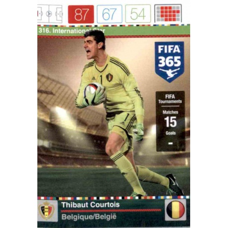 Thibaut Courtois International Star Belgique 316 FIFA 365 Adrenalyn XL 2015-16