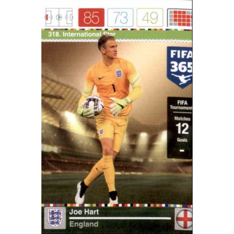 Joe Hart International Star England 318 FIFA 365 Adrenalyn XL 2015-16