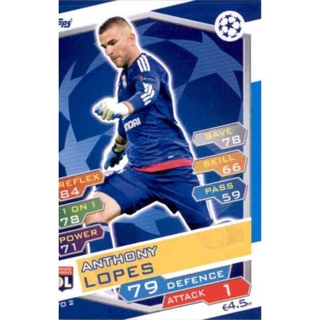 Anthony Lopes Olympique Lyonnais LYO2 Match Attax Champions 2016-17