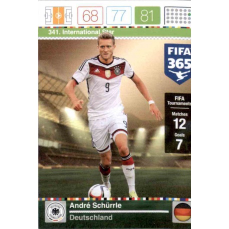 André Schürrle International Star Deutschland 341 FIFA 365 Adrenalyn XL 2015-16