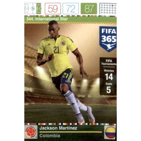 Jackson Martinez International Star Colombia 344 FIFA 365 Adrenalyn XL 2015-16