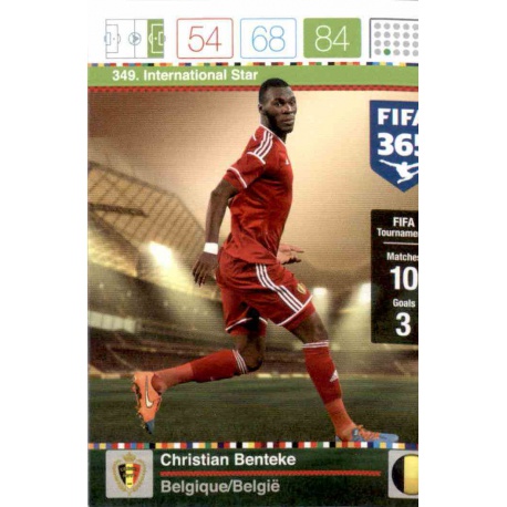 Christian Benteke International Star Belgique 349 FIFA 365 Adrenalyn XL 2015-16