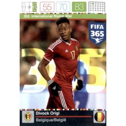 Divock Origi International Rising Star Belgique 352 FIFA 365 Adrenalyn XL 2015-16