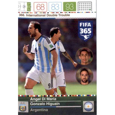 Ángel Di María - Gonzalo Higuain International Double Trouble Argentina 366 FIFA 365 Adrenalyn XL 2015-16