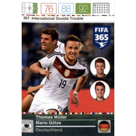 Thomas Müller - Mario Götze International Double Trouble Deutschland 367 FIFA 365 Adrenalyn XL 2015-16