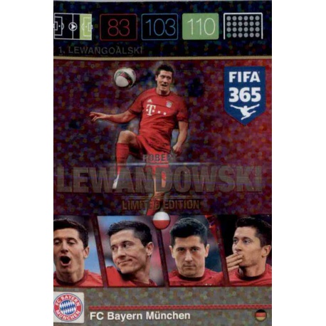 Robert Lewandowski 2 Limited Edition Bayern München FIFA 365 Adrenalyn XL 2015-16