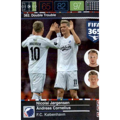 Nicolai Jørgensen - Andreas Cornelius Double Trouble FC København 382 FIFA 365 Adrenalyn XL 2015-16
