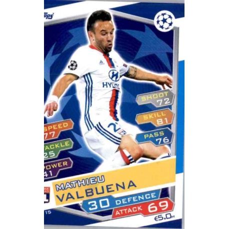 Mathieu Valbuena Olympique Lyonnais LYO15 Match Attax Champions 2016-17