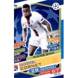 Maxwell Cornet Rising Star LYO16 Match Attax Champions 2016-17