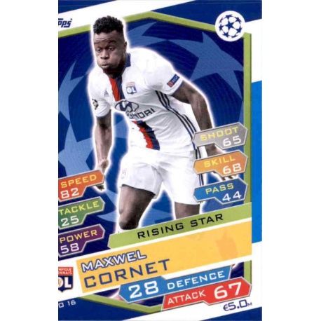 Maxwell Cornet Rising Star LYO16 Match Attax Champions 2016-17