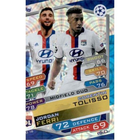 Corentin Tolisso - Jordan Ferri Midfield Duo LYO18 Match Attax Champions 2016-17