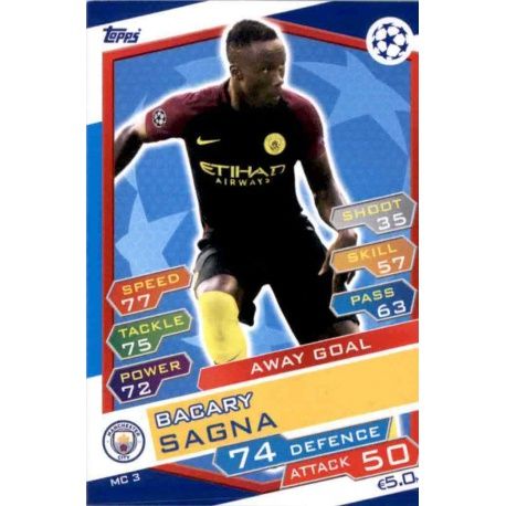 Bacary Sagna Away Goal MC3 Match Attax Champions 2016-17