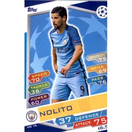 Nolito Manchester City MC16 Match Attax Champions 2016-17