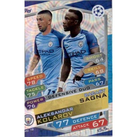 Bacary Sagna - Aleksandar Kolarov Defensive Duo MC18 Match Attax Champions 2016-17