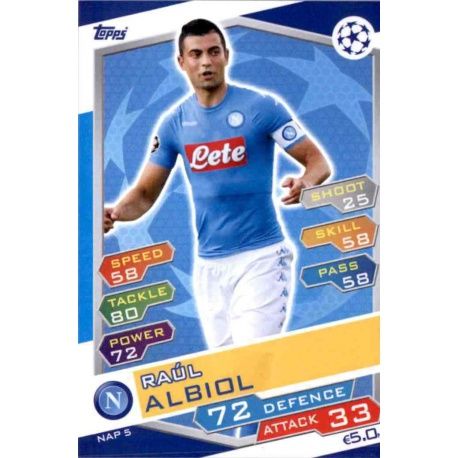 Raúl Albiol SSC Napoli NAP5 Match Attax Champions 2016-17