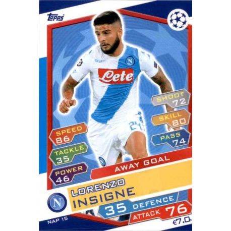 Lorenzo Insigne Away Goal NAP15 Match Attax Champions 2016-17