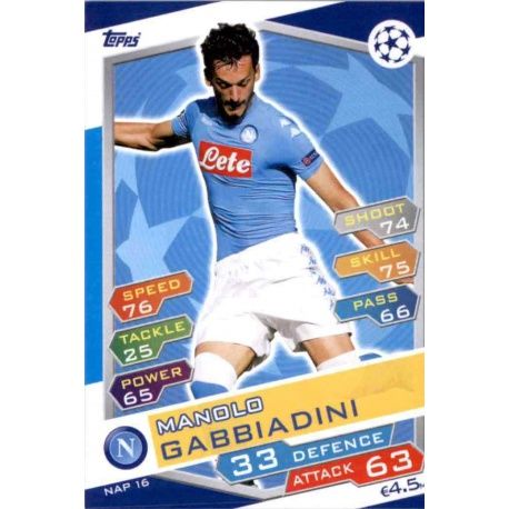Manolo Gabbiadini SSC Napoli NAP16 Match Attax Champions 2016-17