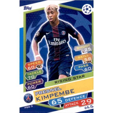 Presnel Kimpembe Rising Star PSG3 Match Attax Champions 2016-17
