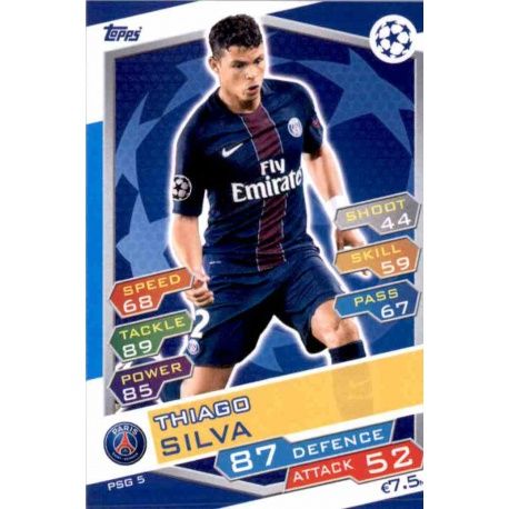 Thiago Silva PSG PSG5 Match Attax Champions 2016-17