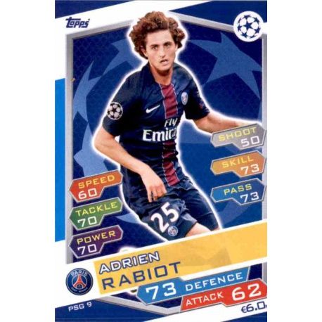 Adrien Rabiot PSG PSG9 Match Attax Champions 2016-17